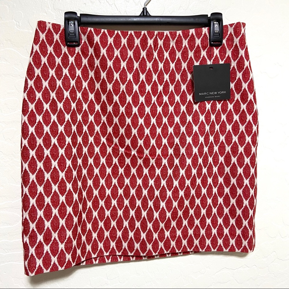 NEW Andrew Marc New York Red Mini Skirt Size M